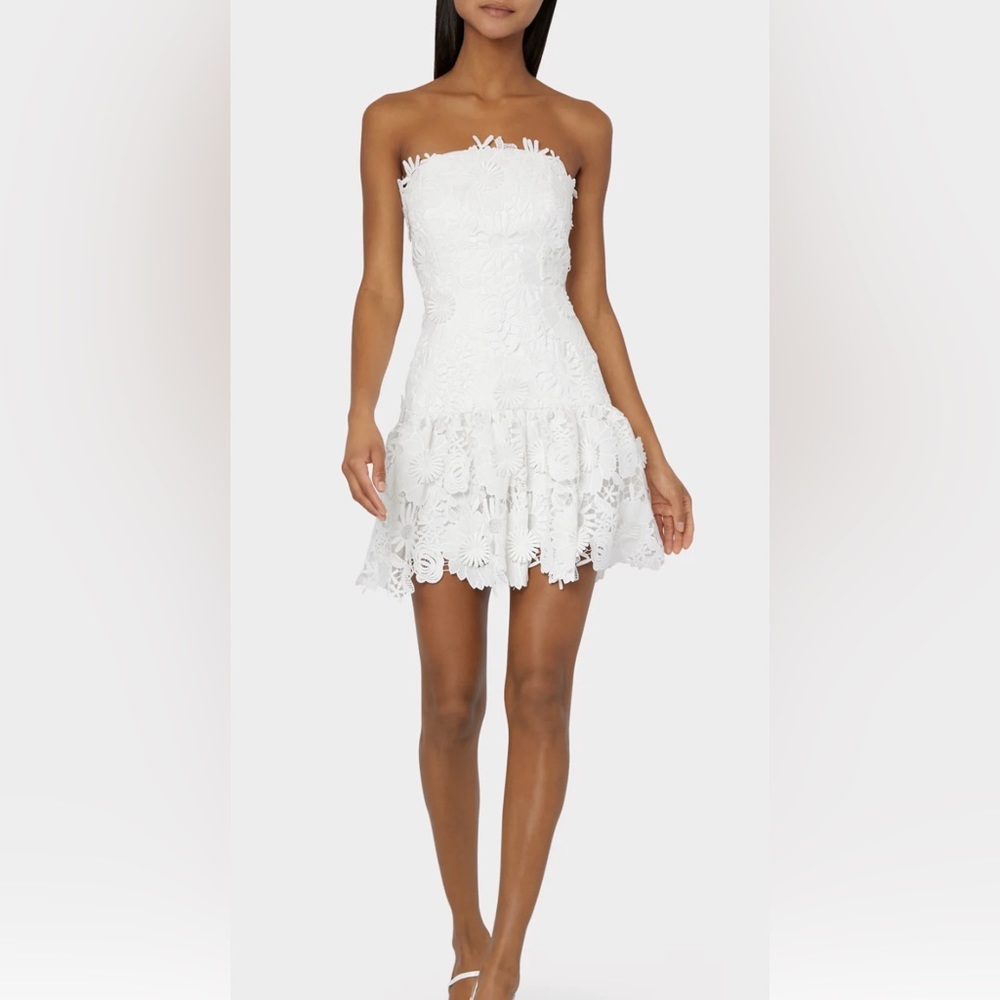 Milly Dresses Nwt! Milly Esther 3d Lace Strapless Dress